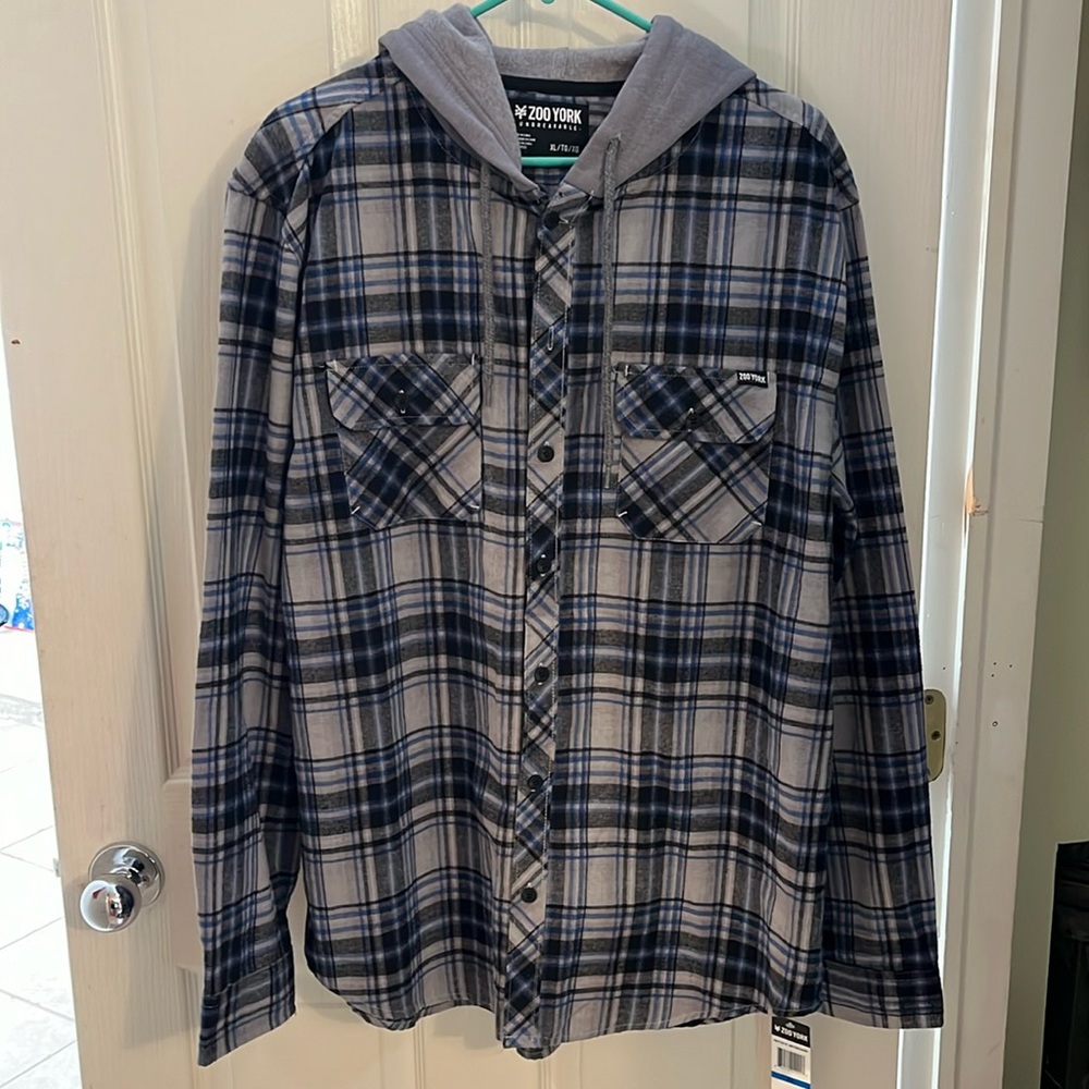 Men’s flannel with hood